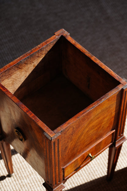 Antique Dutch Mahogany Plant Stand with Brass Liner