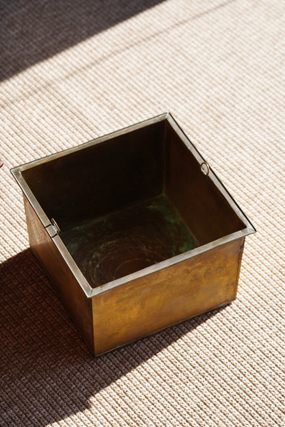 Antique Dutch Mahogany Plant Stand with Brass Liner