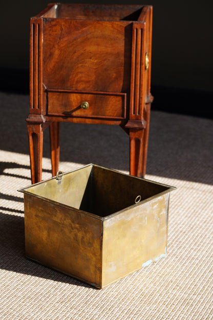 Antique Dutch Mahogany Plant Stand with Brass Liner