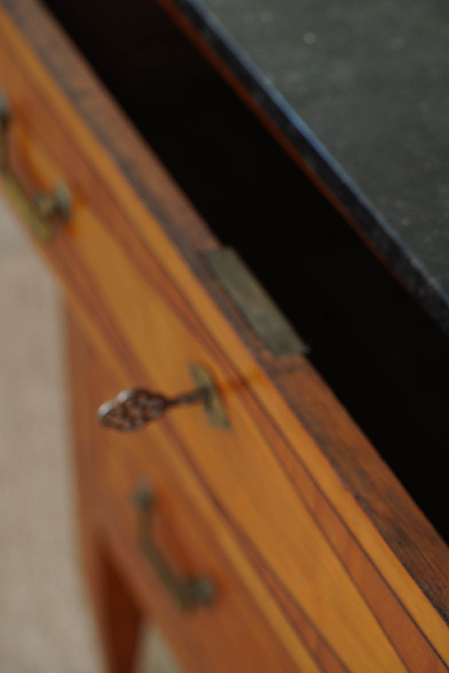 Antique Louis XVI Style Cherry Commode with Marble Top