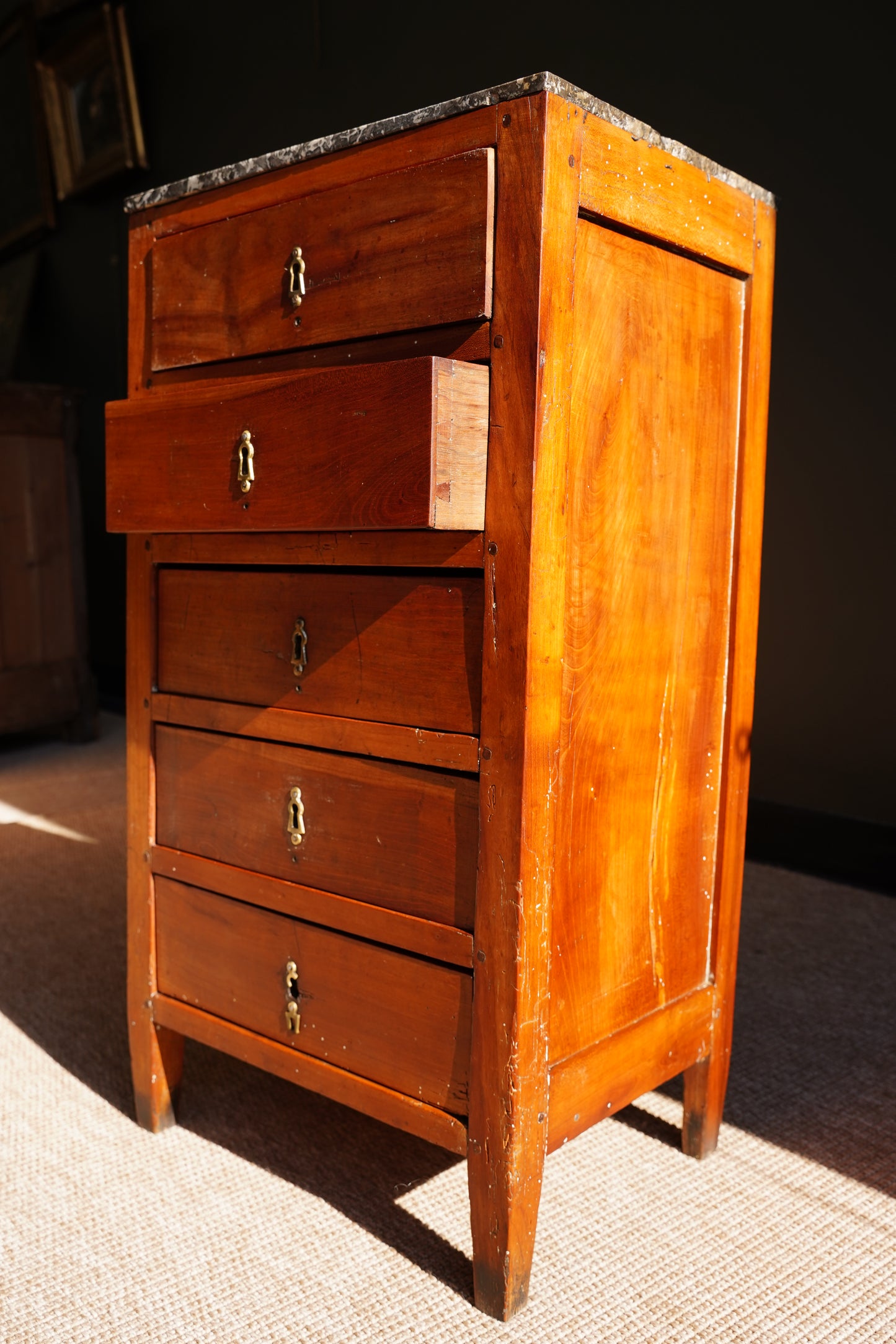 Antique French Directoire Cherry Chiffonnière