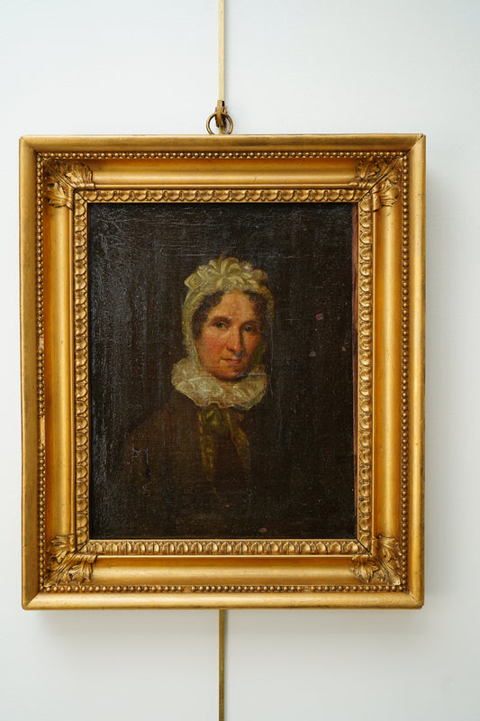 Early 19th Century British Portrait of a Woman with Inscription, Oil on Canvas