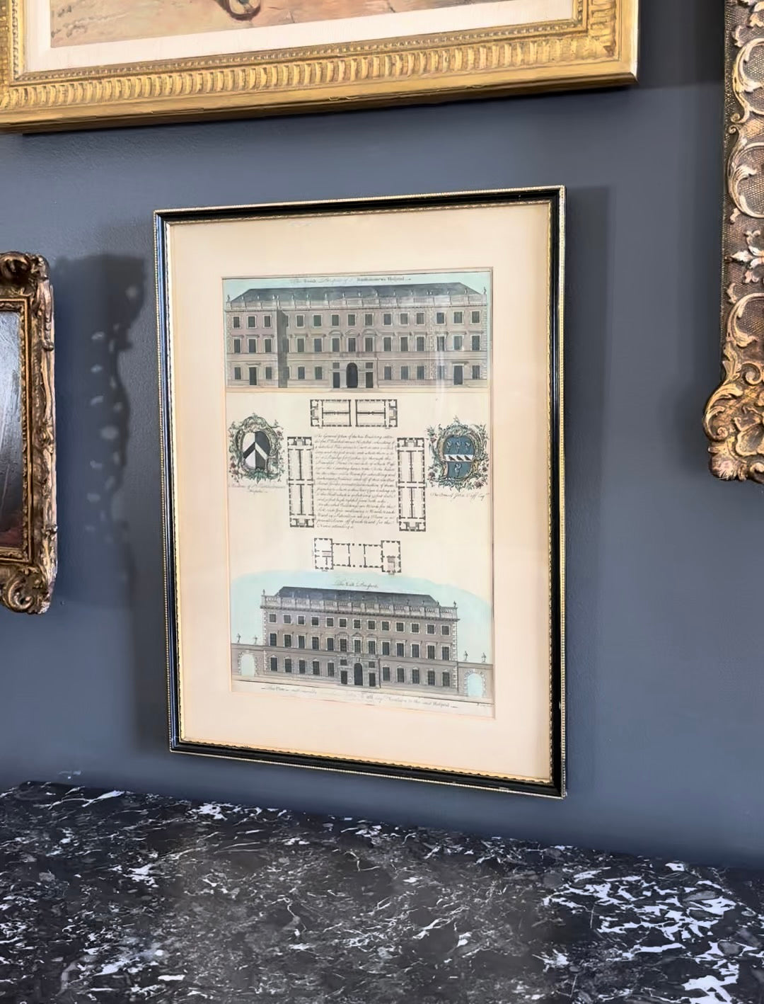 18th-Century Architectural Engraving of St. Bartholomew’s Hospital by Benjamin Cole (Hand-Colored) | Antique English Architectural Engraving