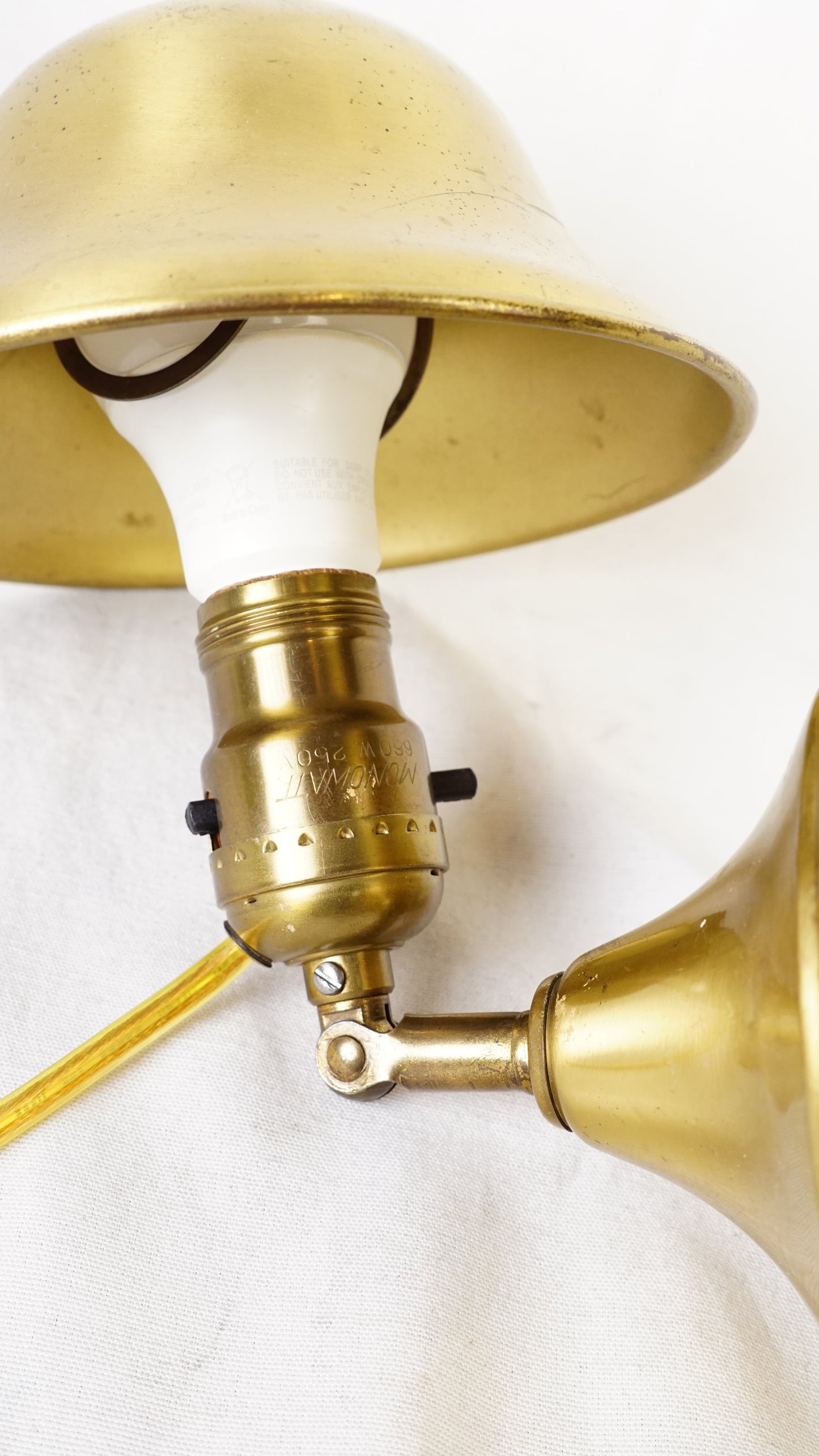 Vintage Brass Adjustable Wall Sconce or Desk Lamp
