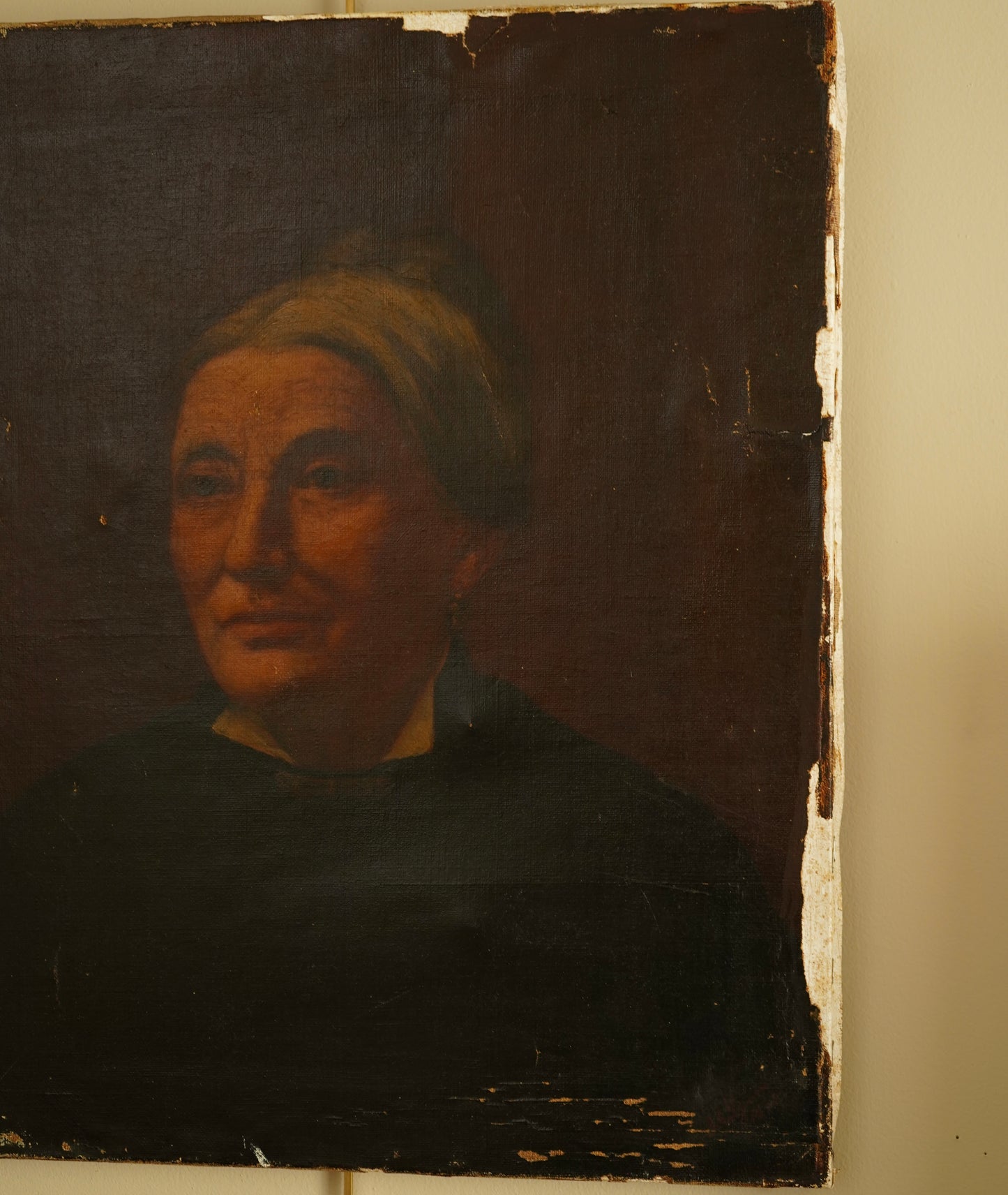 Signed Antique Portrait – 1892 Oil on Canvas, Victorian Woman, 18” x 22”