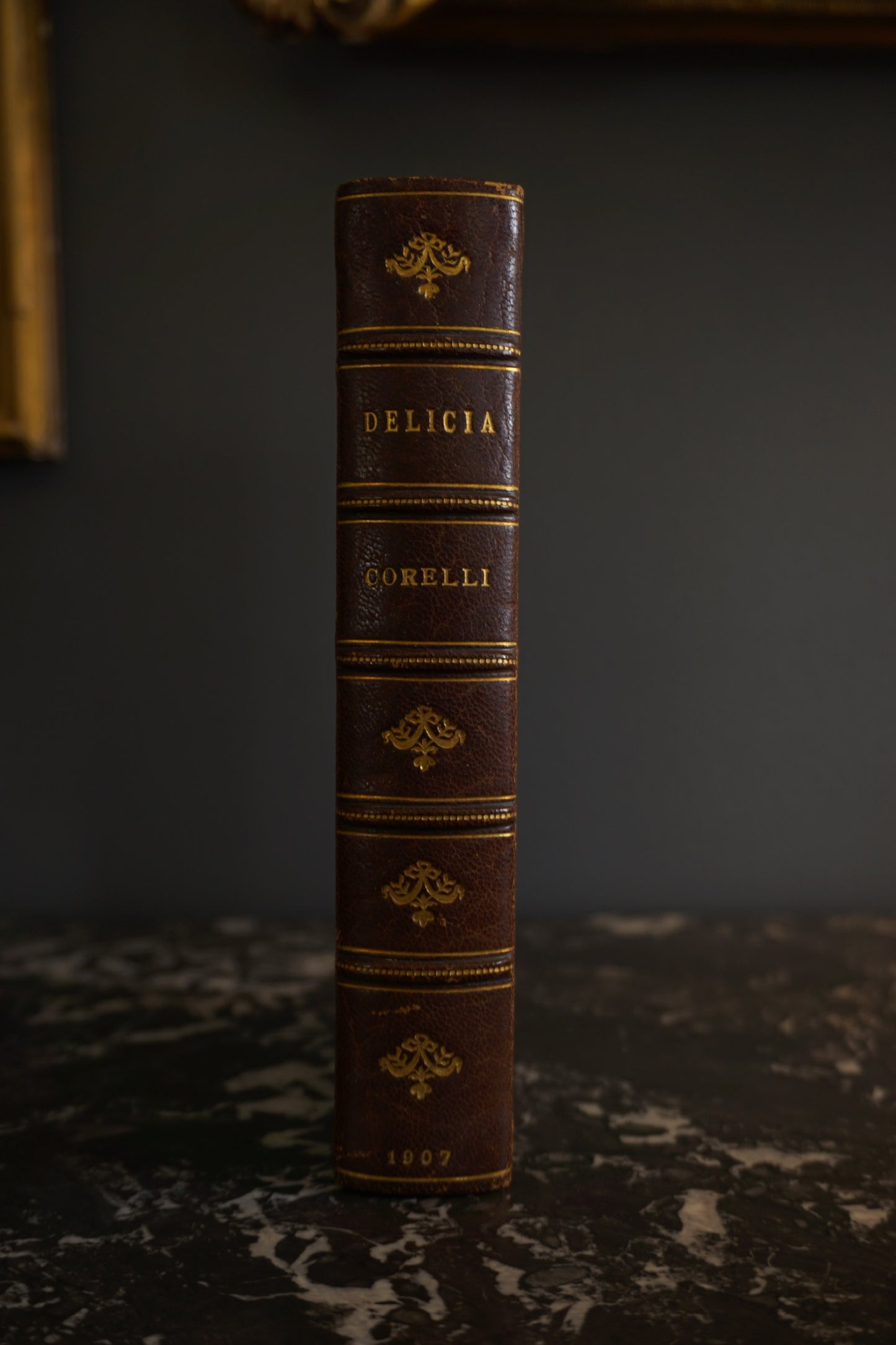 1907 "Delicia" Brown Half Leather Book