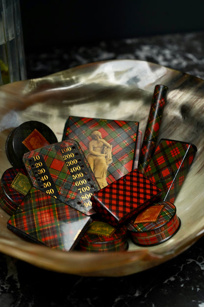 Victorian Scottish Tartanware Stamp Boxes with Queen Victoria Motifs, M'Lean