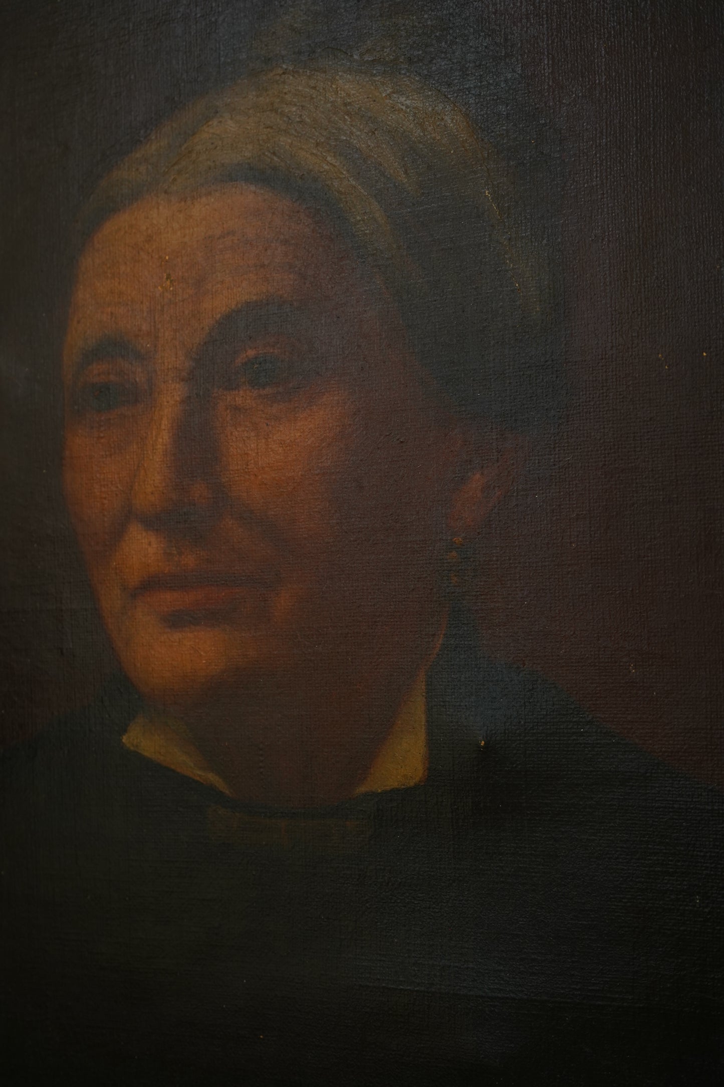 Signed Antique Portrait – 1892 Oil on Canvas, Victorian Woman, 18” x 22”