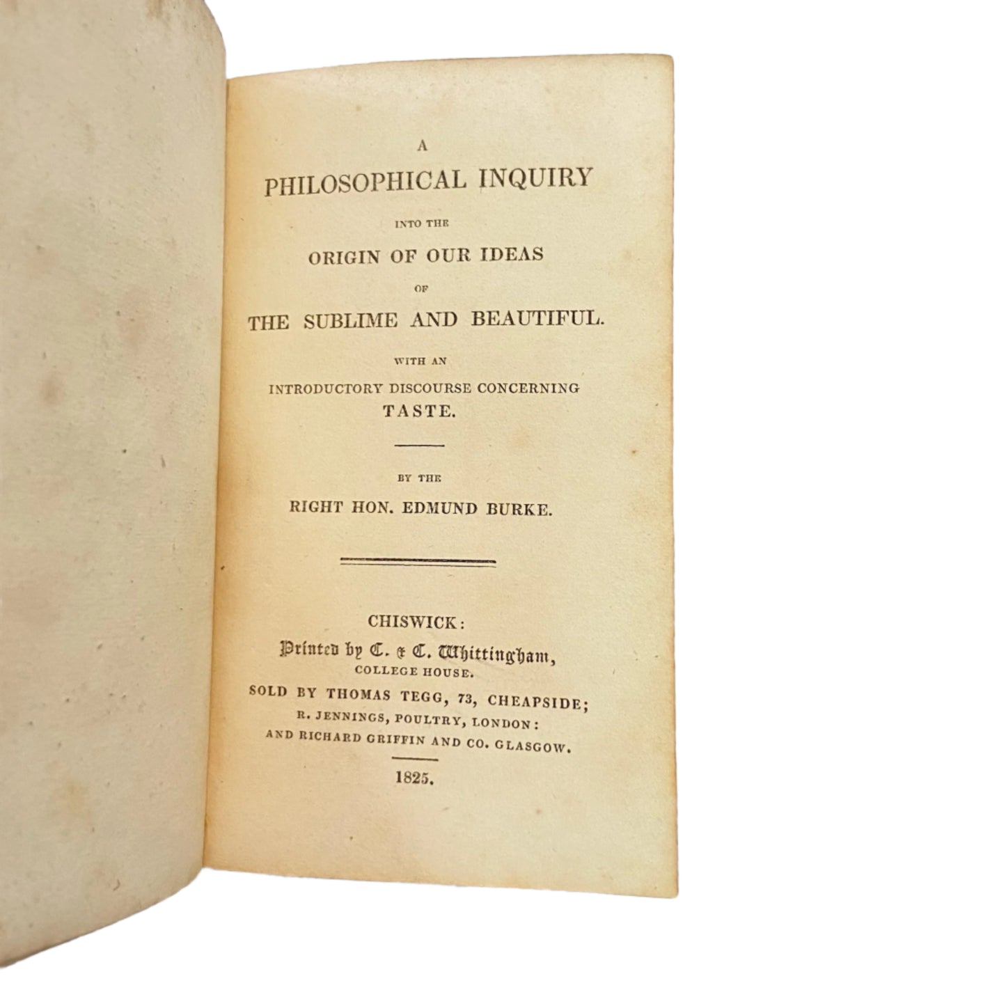 1825 Burke On the Sublime and Beautiful by Edmund Burke – Philosophy Book in Fine Gilt Leather Binding
