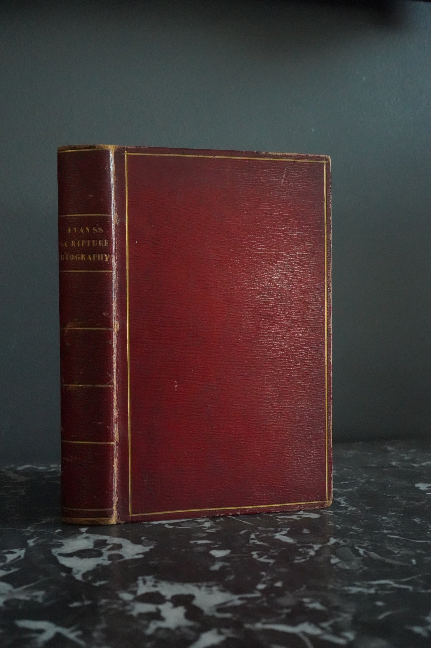 1834 "Scripture Biography" Religious Red Full Leather Book