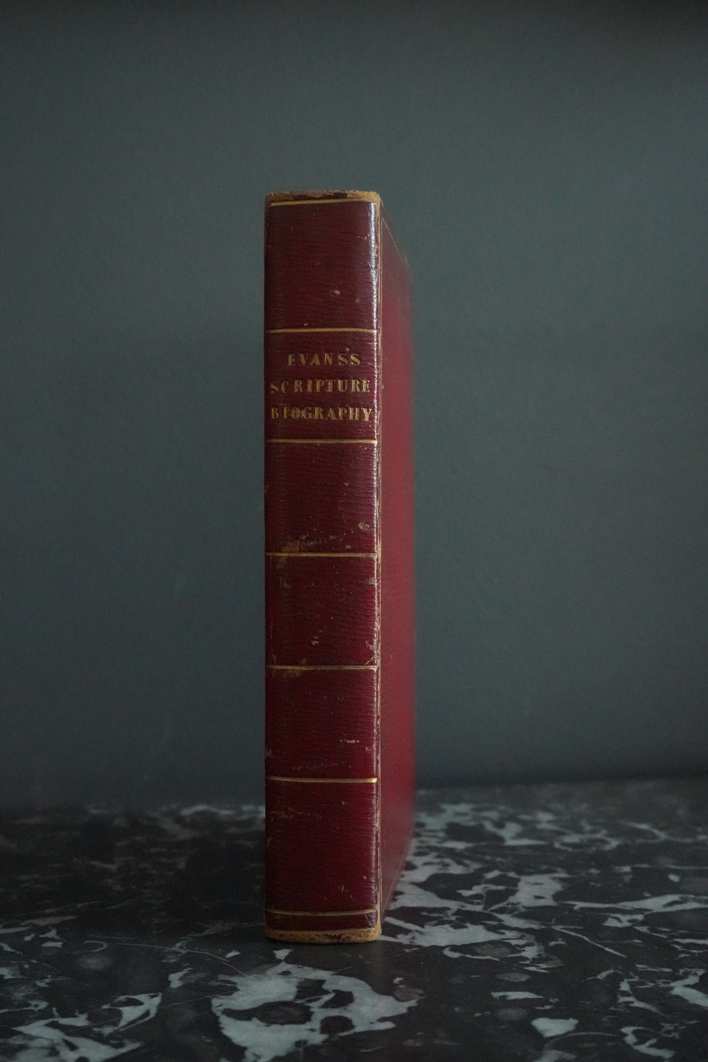 1834 "Scripture Biography" Religious Red Full Leather Book