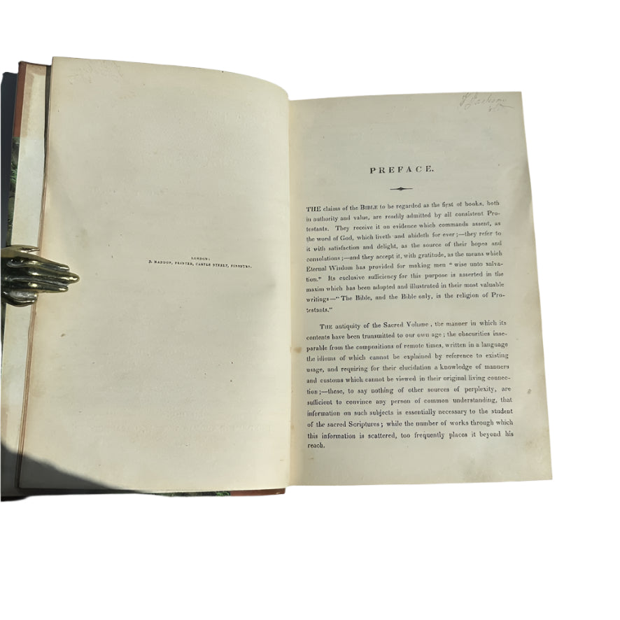 1846 "Brown’s Dictionary of The Holy Bible" Brown Half Leather Book