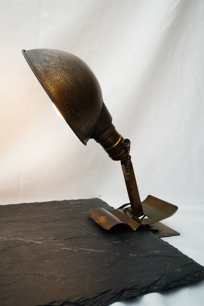 Vintage Brass Industrial Clamp Mount Lamp