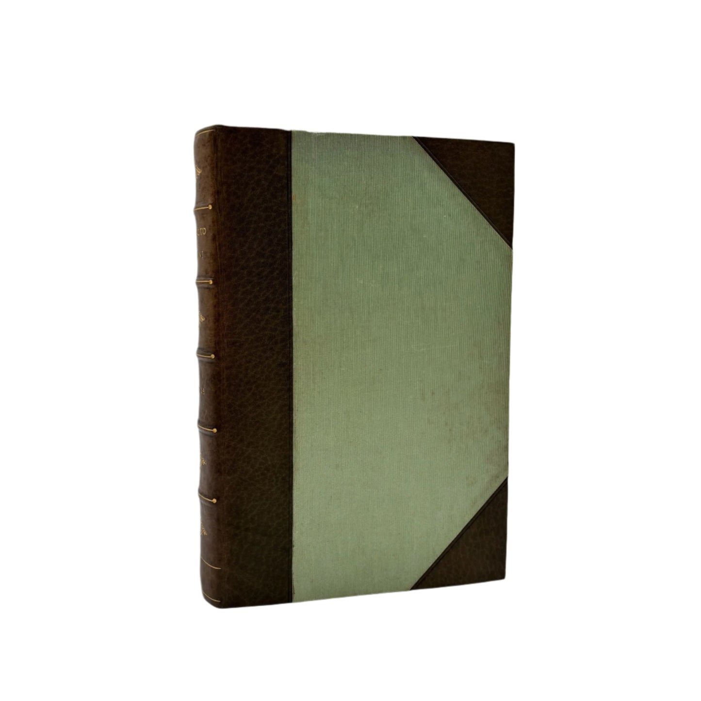 1911 "The Life of Benvenuto Cellini" Green Half Calf Leather Book, Illustrated