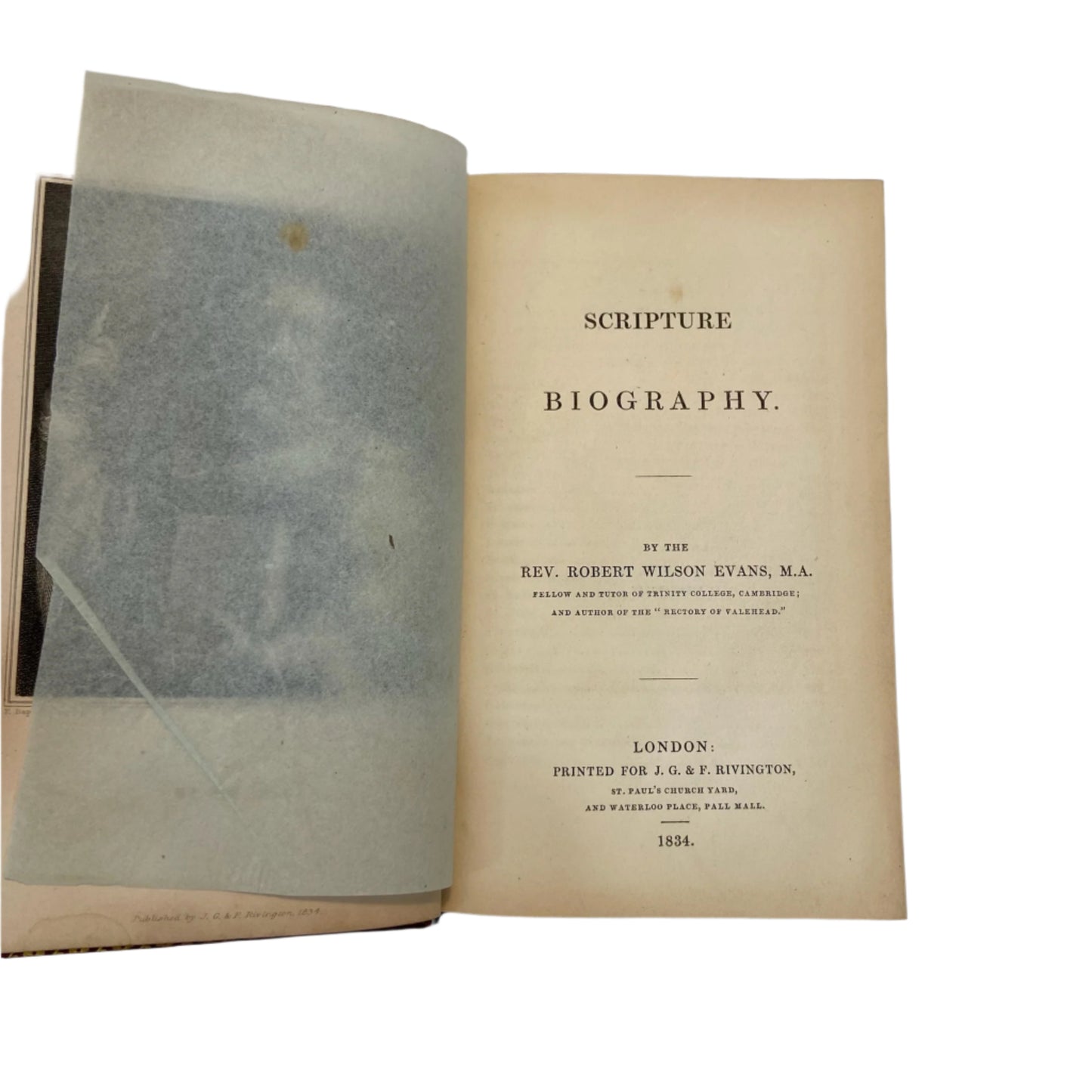 1834 "Scripture Biography" Religious Red Full Leather Book