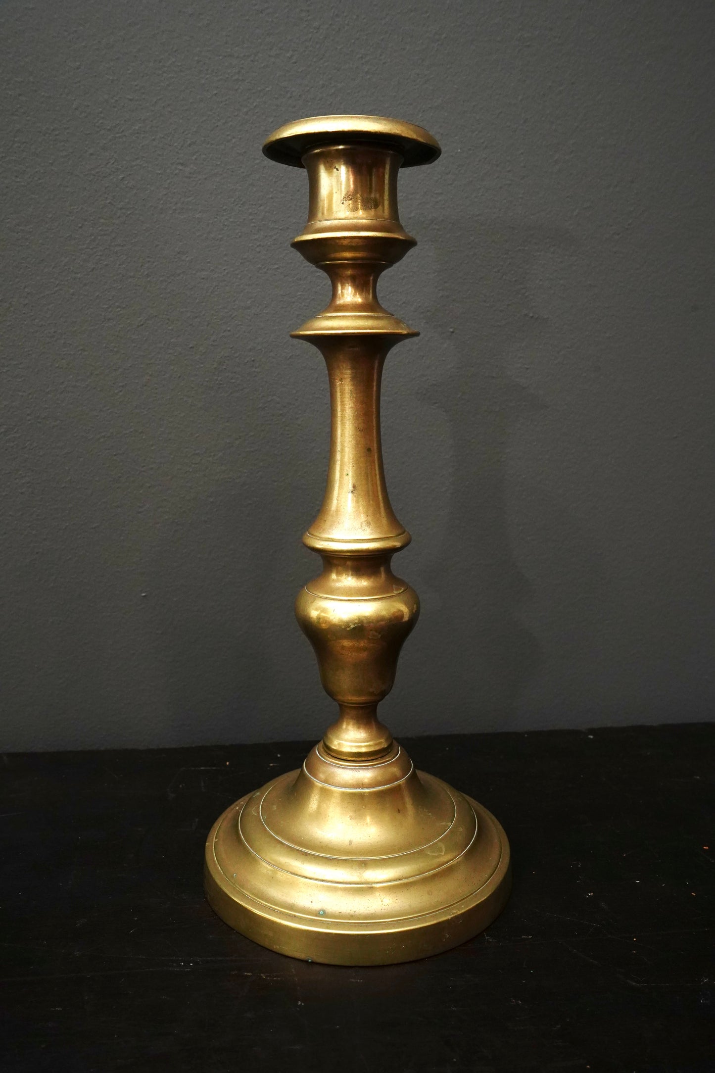 Pair Antique French Solid Brass Candlesticks Louis XVI Style 11 Inch