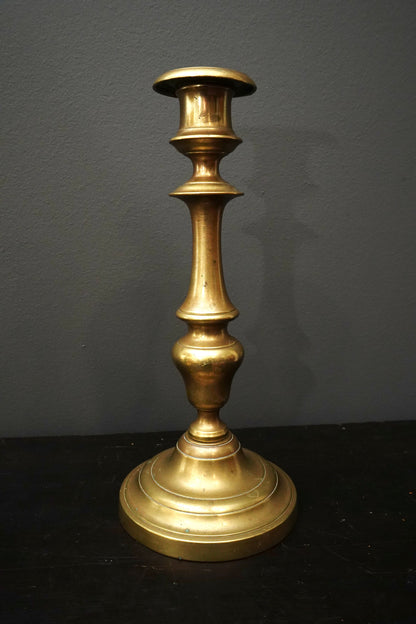 Pair Antique French Solid Brass Candlesticks Louis XVI Style 11 Inch