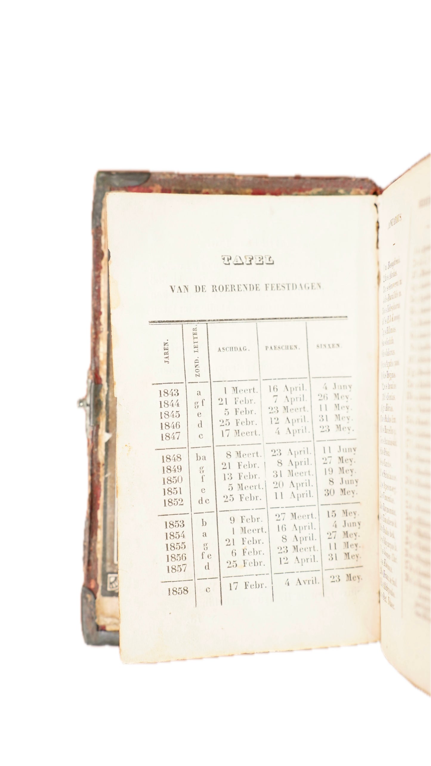 Antique Dutch Catholic Prayer Book Red Leather Metal Hardware Belgium 1840s