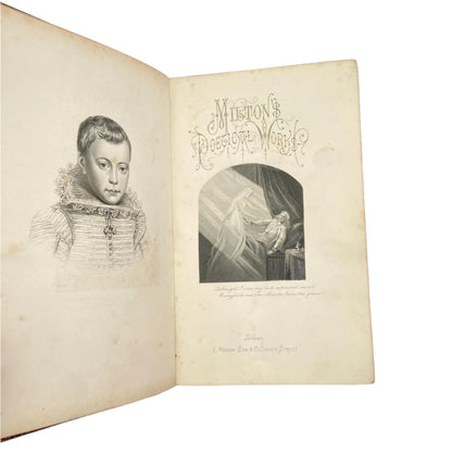 John Milton Poetical Works Victorian Full Morocco Leather