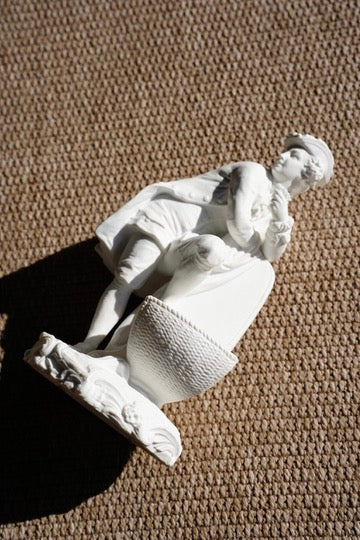 Antique French Rococo Style Bisque Figural Spill Vase