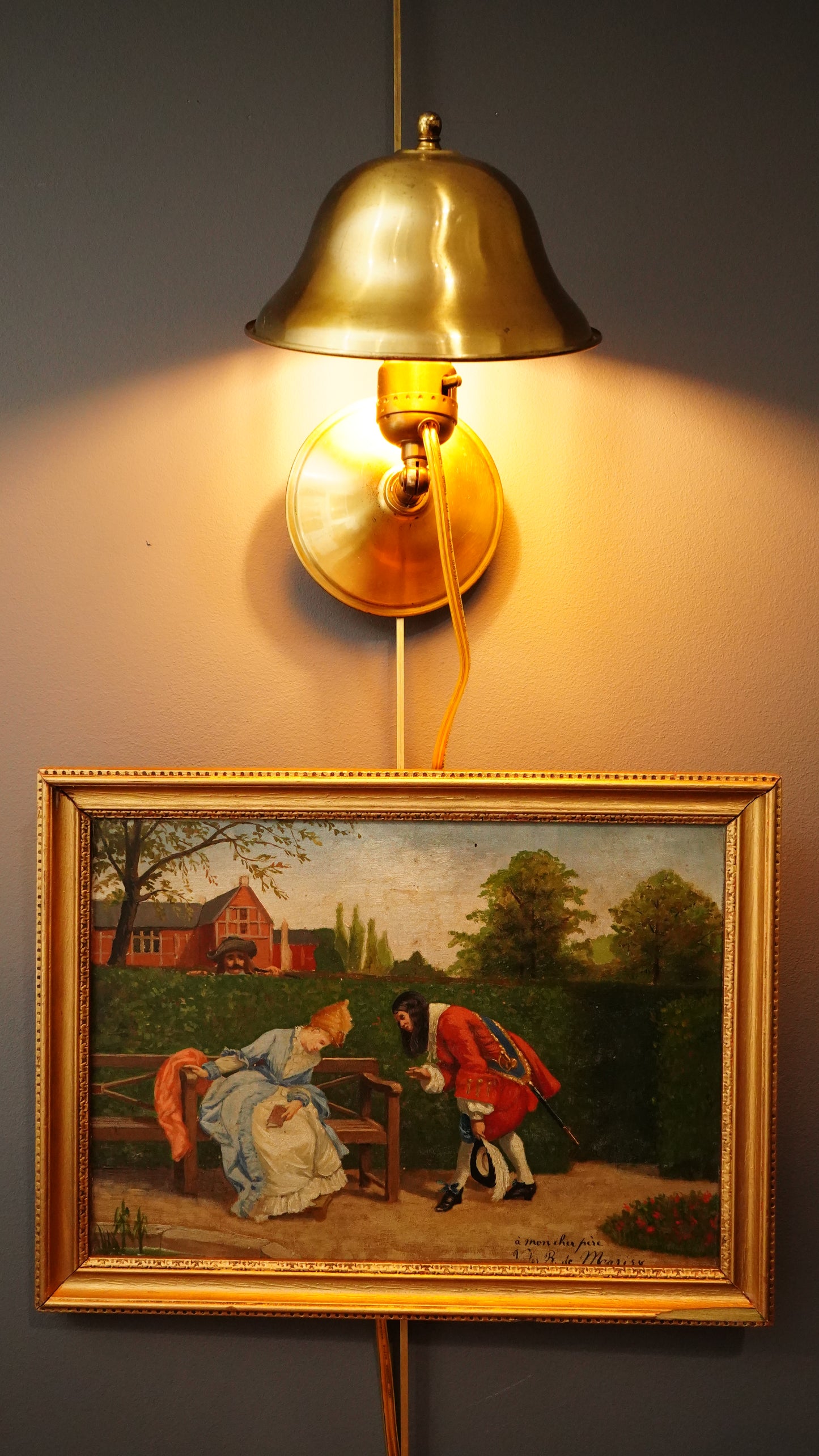 Vintage Brass Adjustable Wall Sconce or Desk Lamp