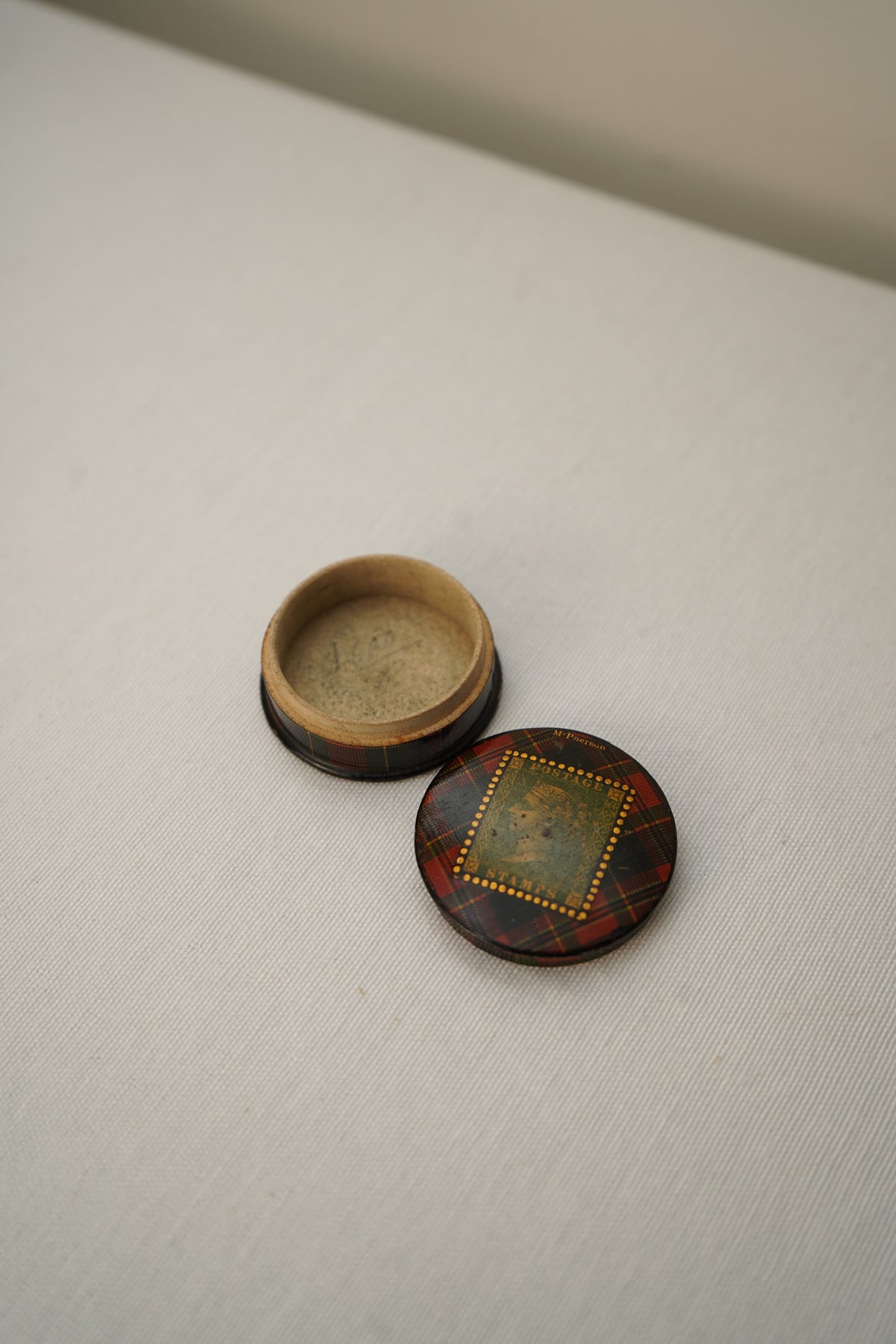 Victorian Scottish Tartanware Stamp Boxes with Queen Victoria Motifs, M'Lean