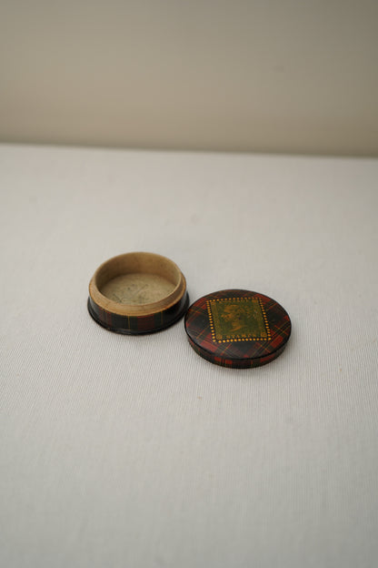 Victorian Scottish Tartanware Stamp Boxes with Queen Victoria Motifs, M'Lean