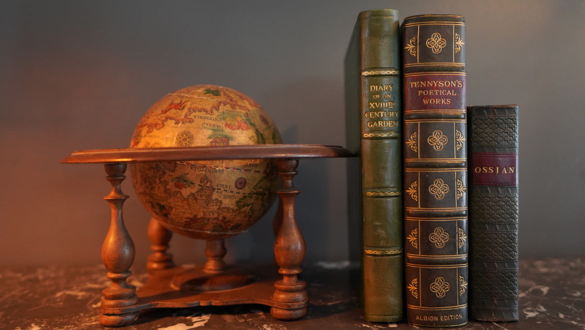 Small Vintage Italian Wooden Globe