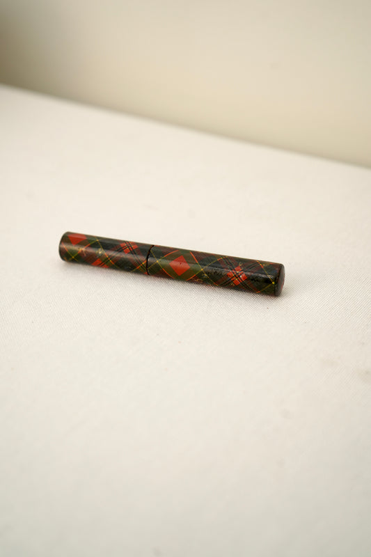 Victorian Scottish Tartanware Needle Case with Needles, McPherson Tartan, c. 1870–1900