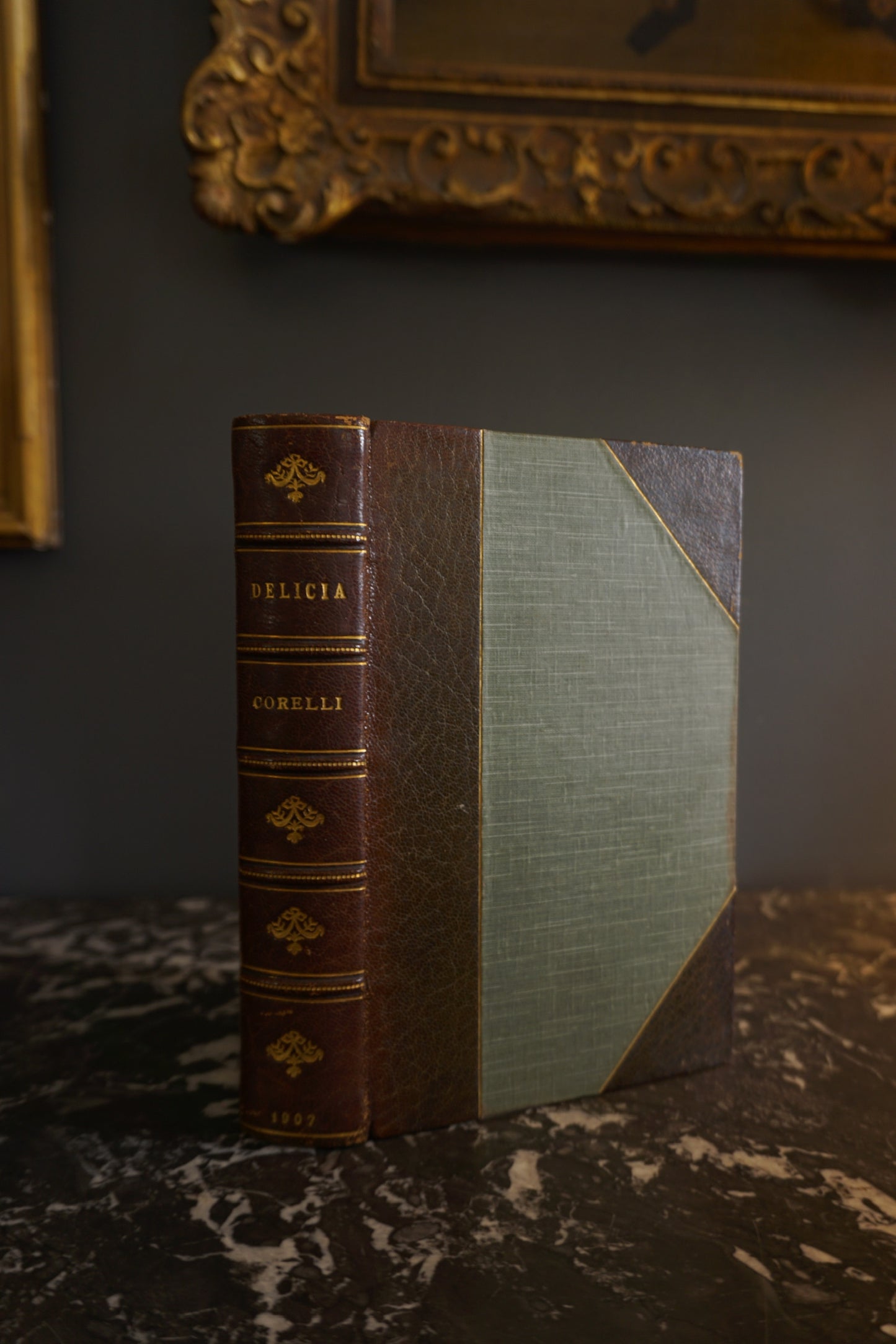 1907 "Delicia" Brown Half Leather Book