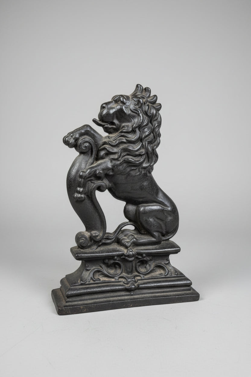 Antique Cast Iron Lion Doorstop, English, Circa 1880