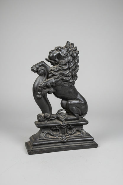 Antique Cast Iron Lion Doorstop, English, Circa 1880