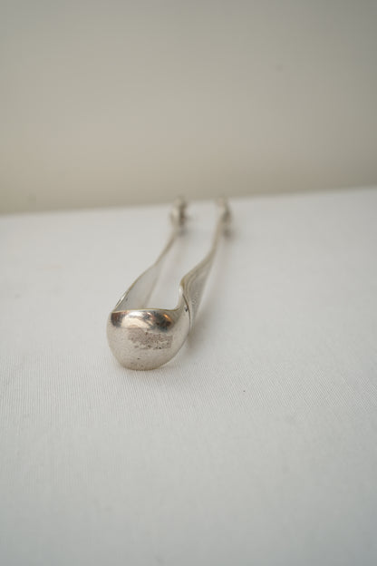 Antique French Silver Plate Sugar Tongs with Paw Feet, c. 1890–1930
