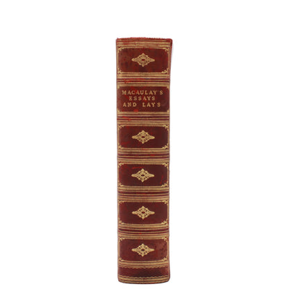 1907 "Lord Macaulay’s Essays and Lays of Ancient Rome" Red Full Leather Book