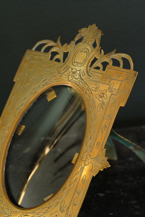 Antique Aesthetic Movement Brass Picture Frame secondary view