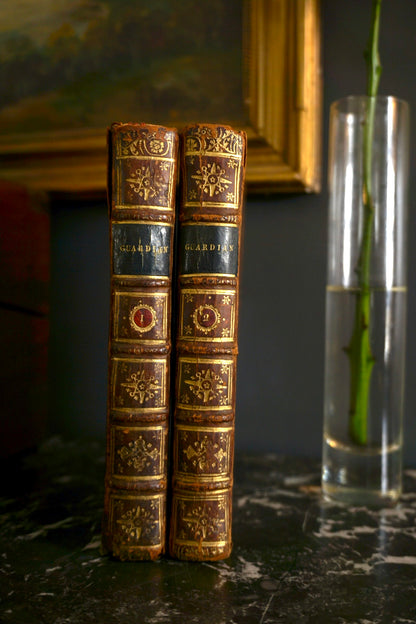 2 Volumes 1726 "The Guardian" Brown Full Leather Books