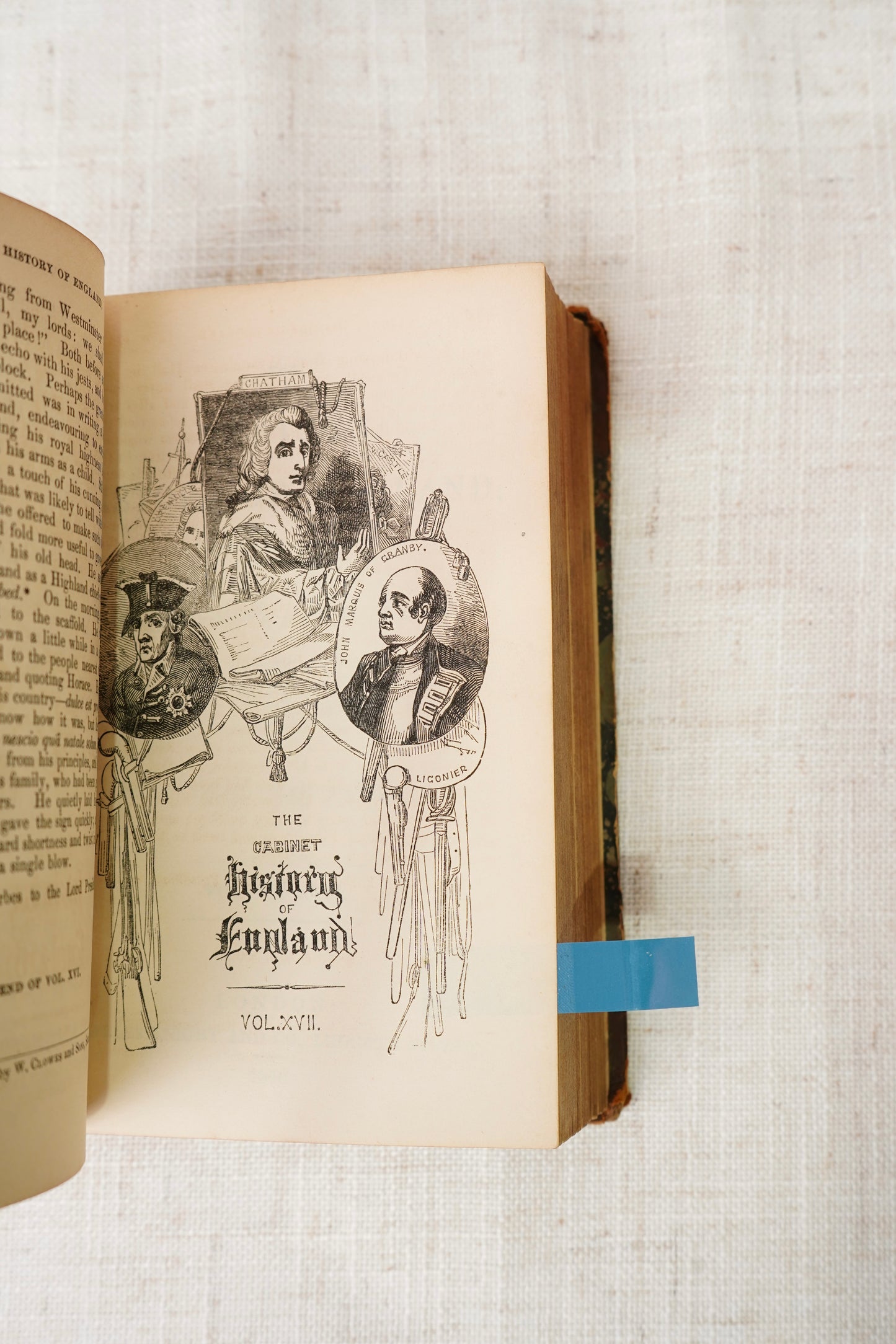 Antique History of England Three Volumes Half Calf Leather 1846