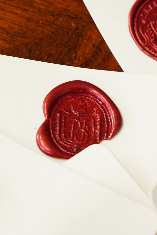 Antique French Armorial Wax Seal Fruitwood Brass Ca. 1880 secondary view