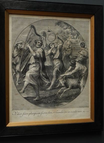 *Reserved for Susan* Johann Jakob Frey Engraving “The Triumph of David” after Domenichino