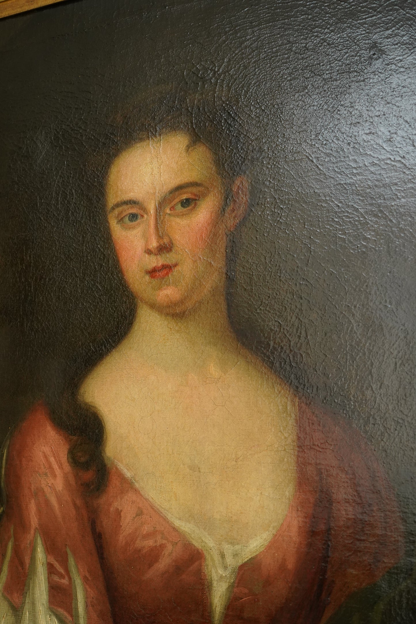 18th Century Georgian Portrait Oil on Canvas Painting, c. 1720–1740
