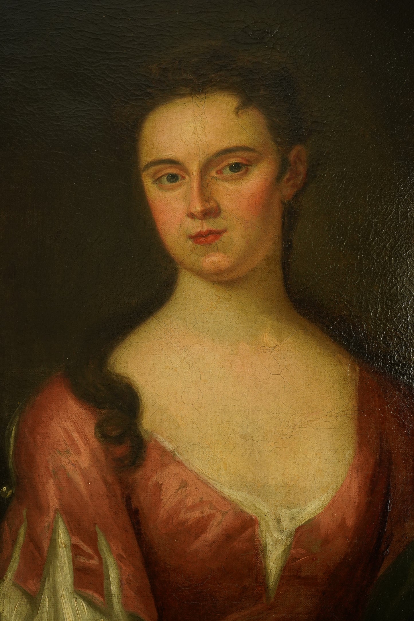 18th Century Georgian Portrait Oil on Canvas Painting, c. 1720–1740
