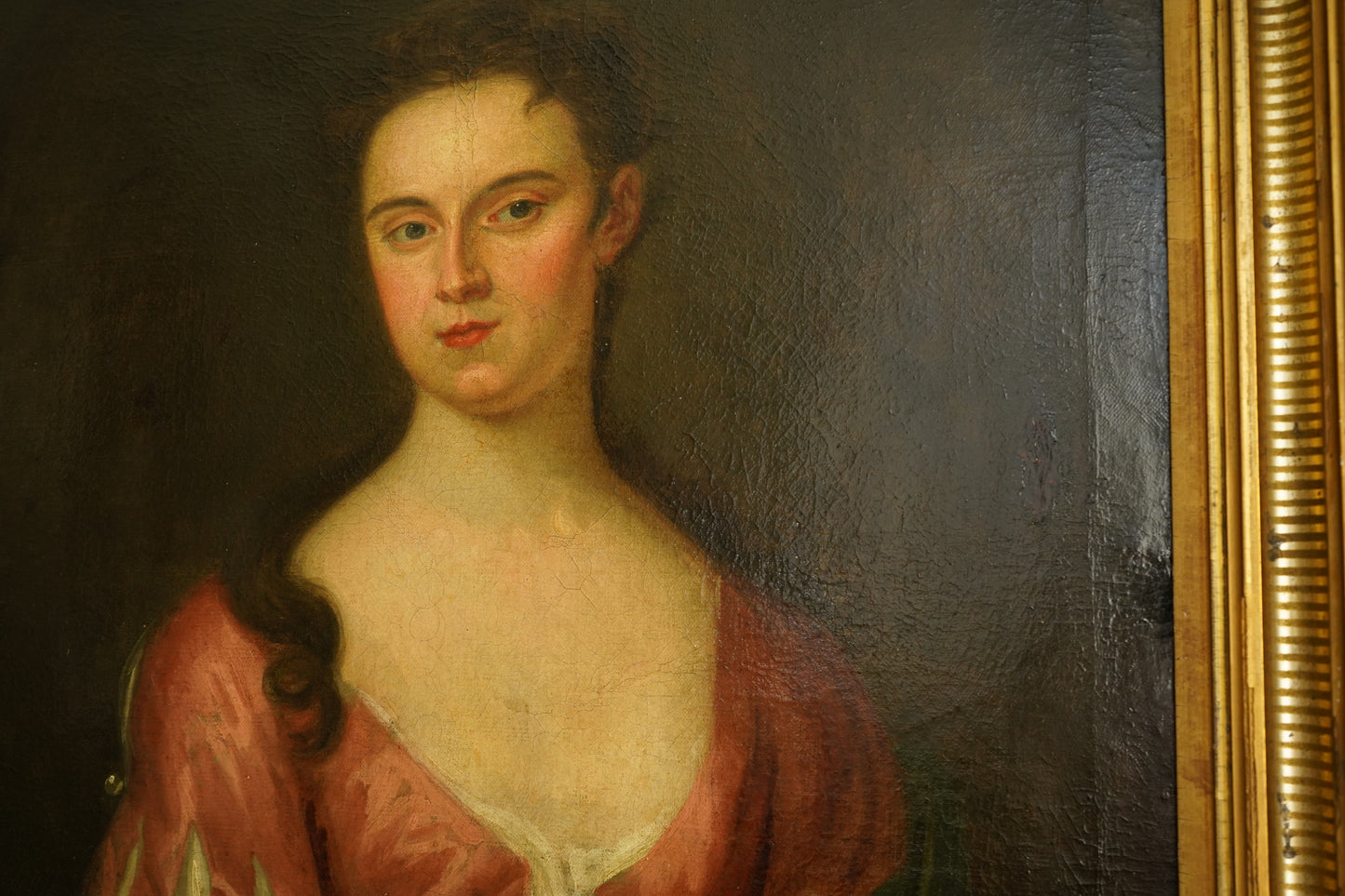 18th Century Georgian Portrait Oil on Canvas Painting, c. 1720–1740