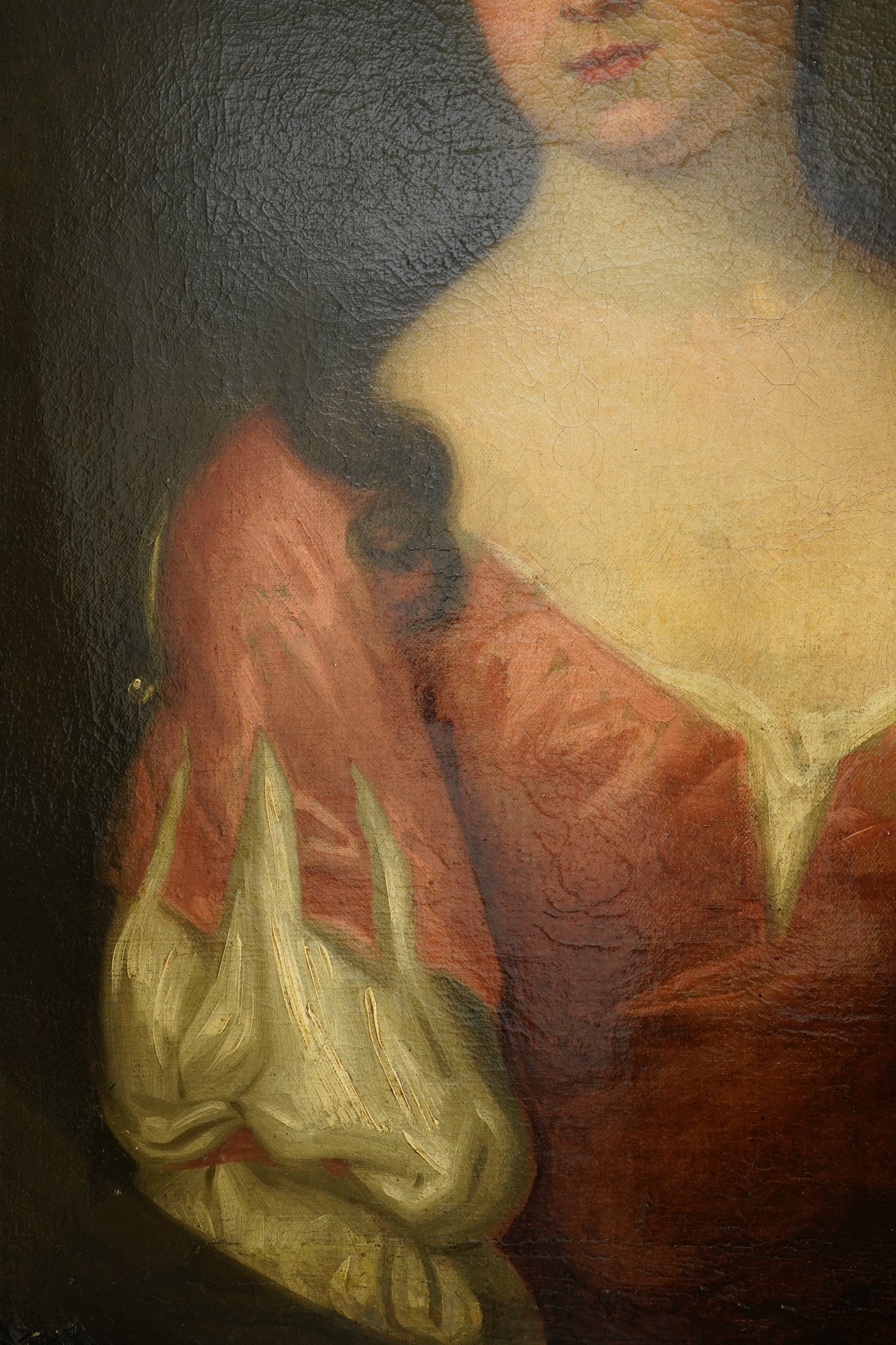 18th Century Georgian Portrait Oil on Canvas Painting, c. 1720–1740