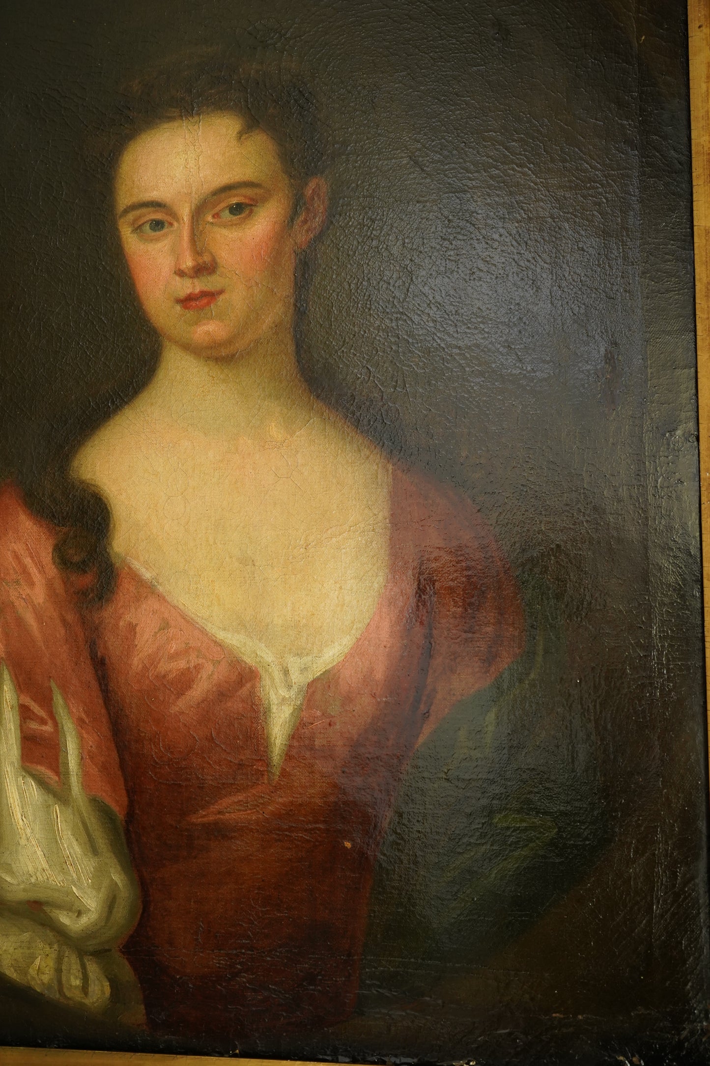 18th Century Georgian Portrait Oil on Canvas Painting, c. 1720–1740