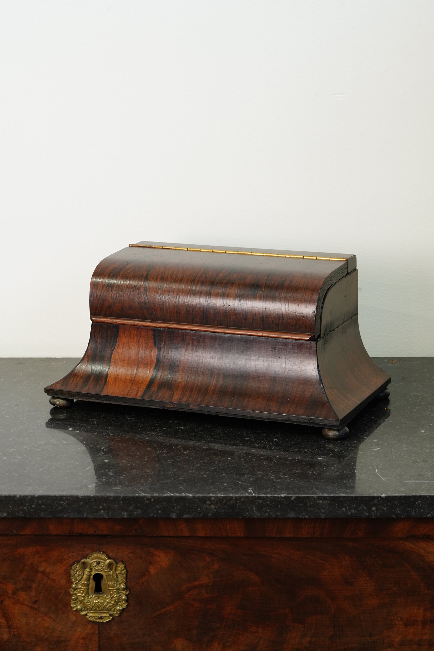 Antique Rosewood Sarcophagus Tea Caddy