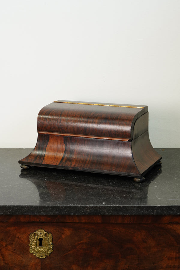 Antique Rosewood Sarcophagus Tea Caddy
