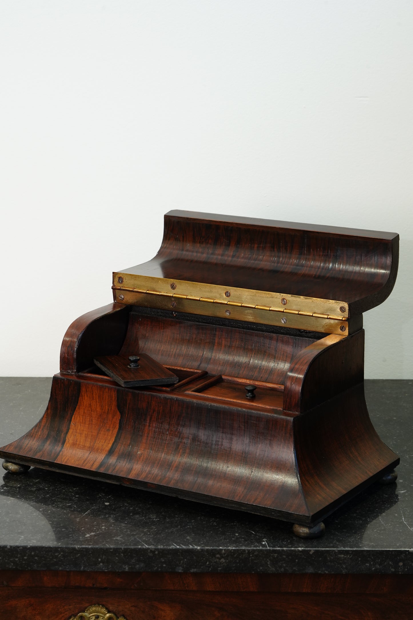 Antique Rosewood Sarcophagus Tea Caddy
