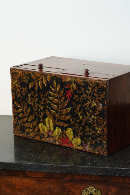 Antique Mahogany Dressing Box with Two Drawers, Circa 1840