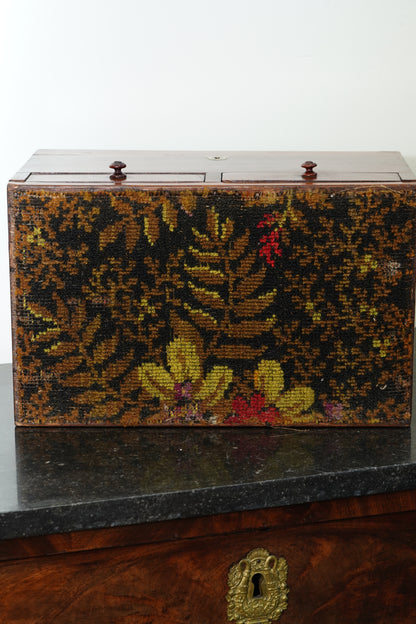 Antique Mahogany Dressing Box with Two Drawers, Circa 1840