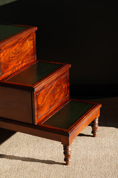 English Mahogany Library Steps in the Regency Taste